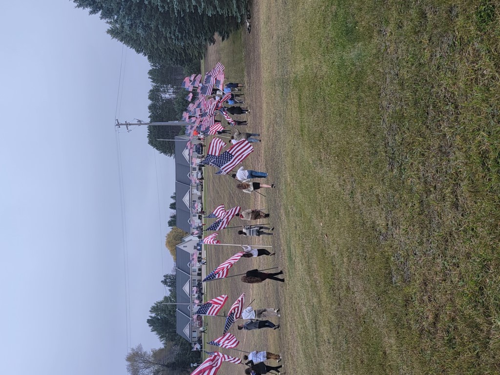 Middle School Students celebrating Veterans Day