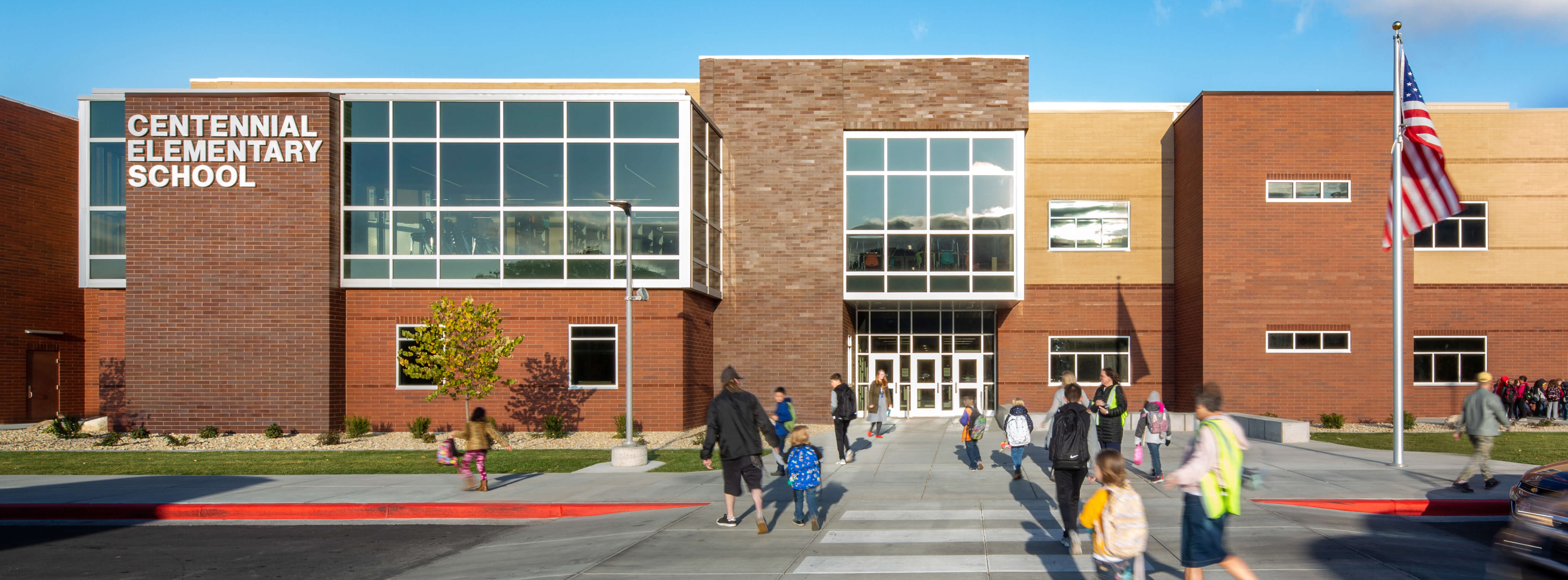 front of school building