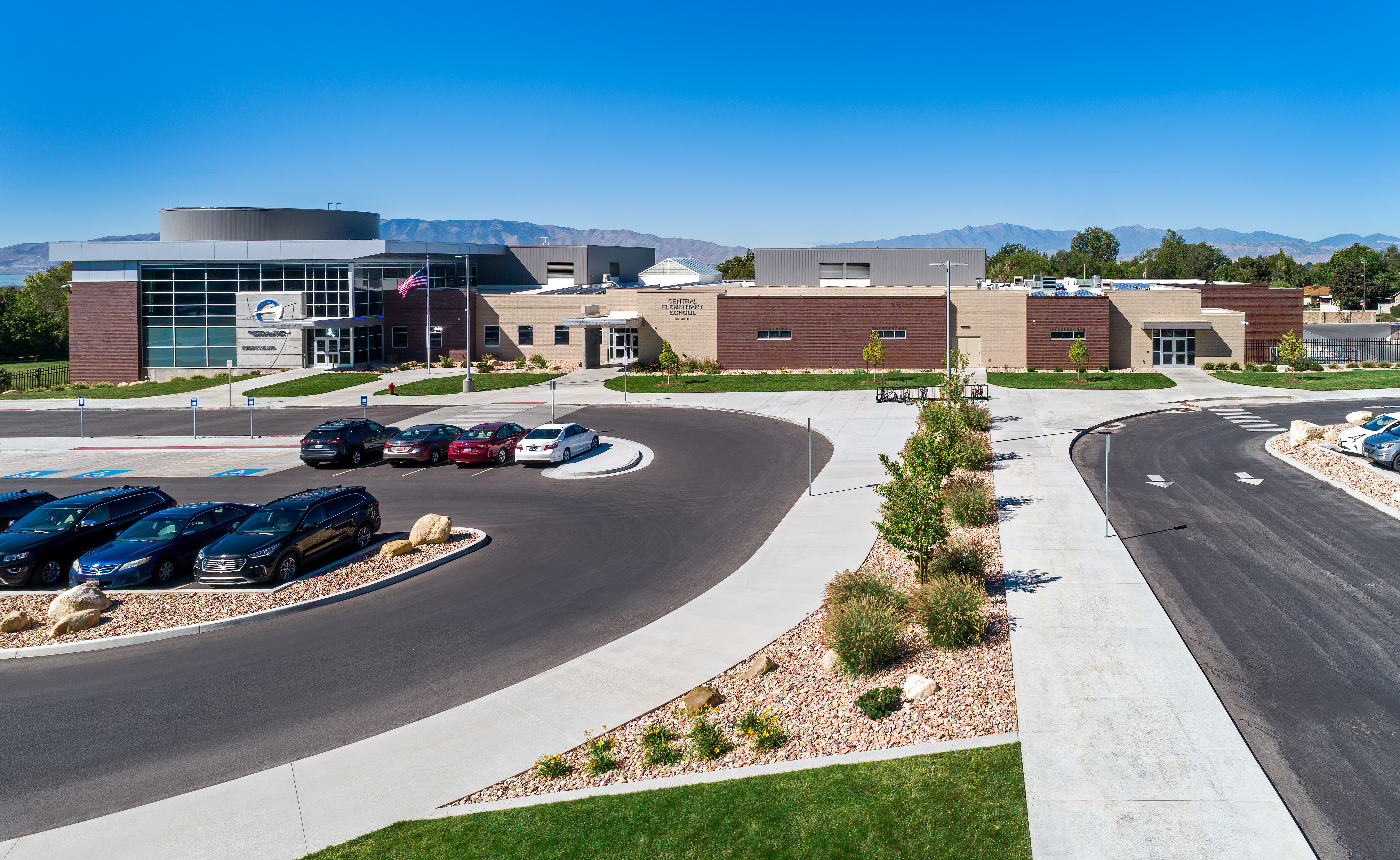 View of the front of the elementary school