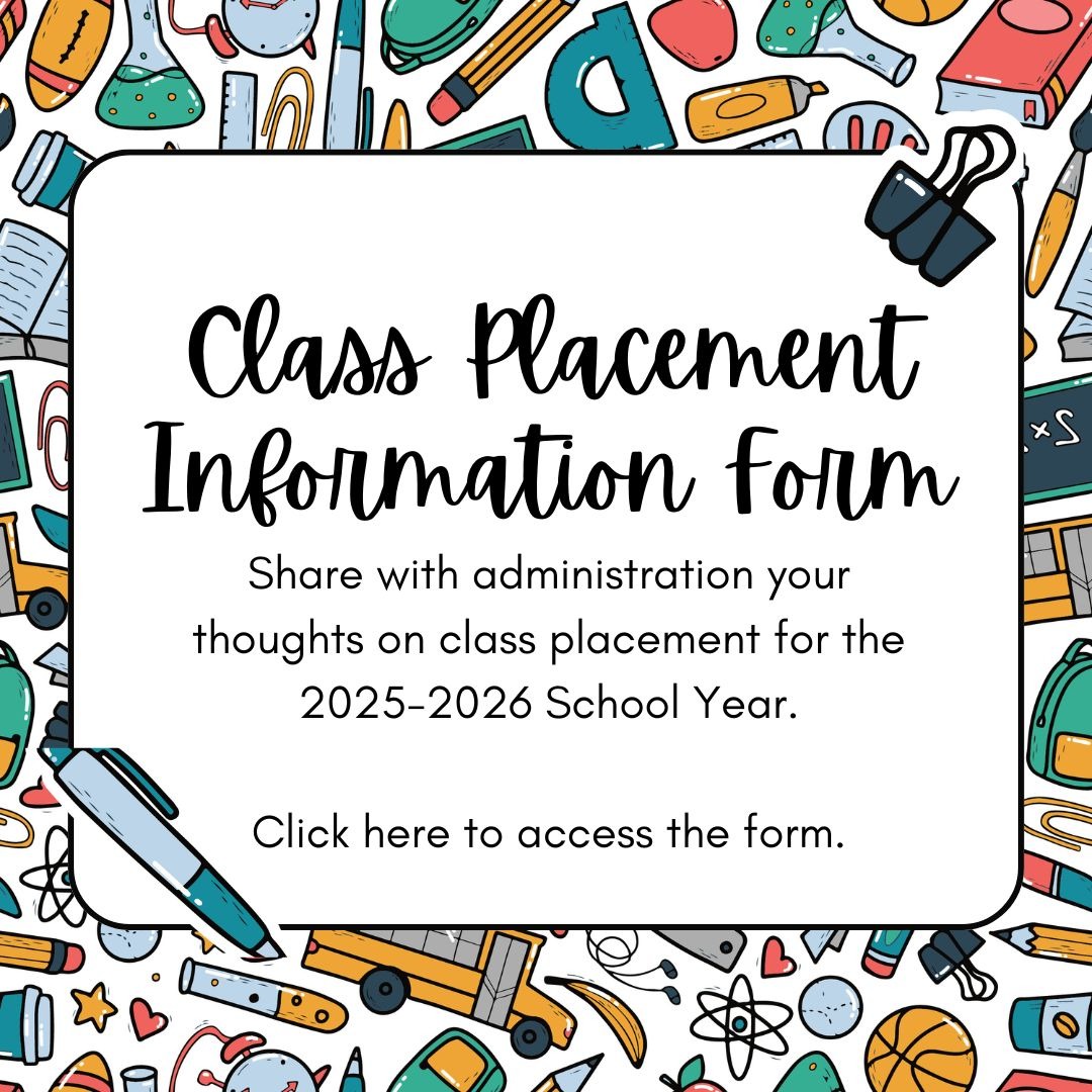 Class Placement Form surrounded by school images