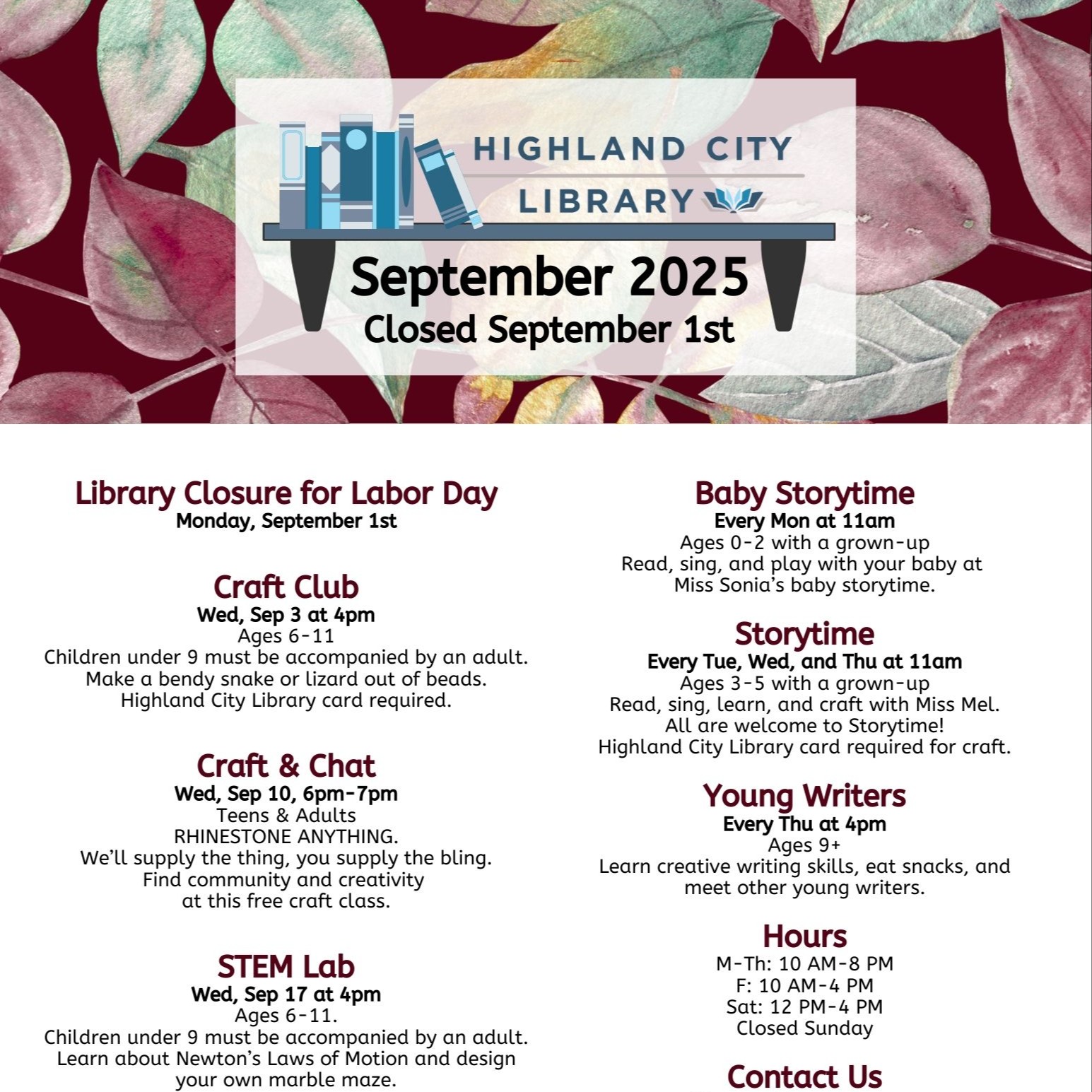 Highland City Library Newsletter