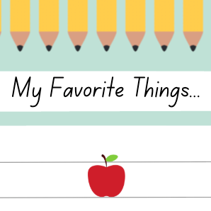 My favorite things with pencils and apple