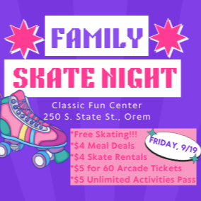 Family Skate Night colorful