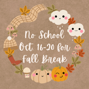 Fall Break with pumpkins and leaves