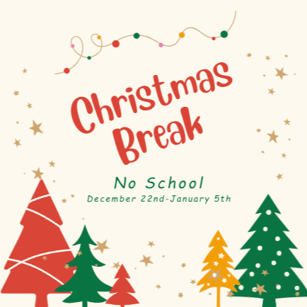 Christmas Break with trees and stars