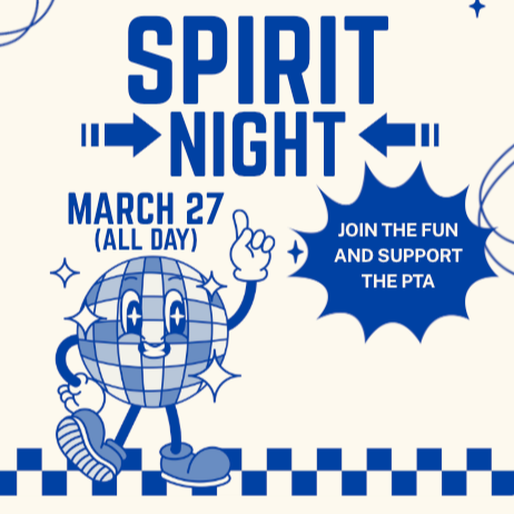 Spirit Night in blue and white