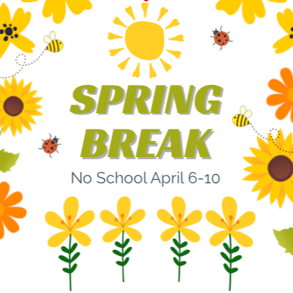 Spring Break with yellow, orange and green flowers