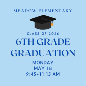 Light blue background with dark blue writing and black graduation cap