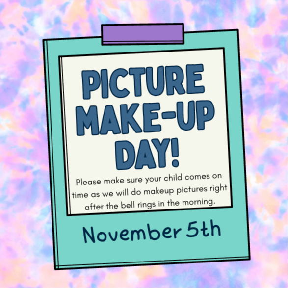 Tie dye background with green paper and blue writing
