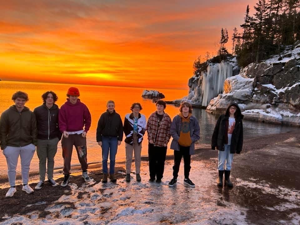 Knowledge bowl group at sunset