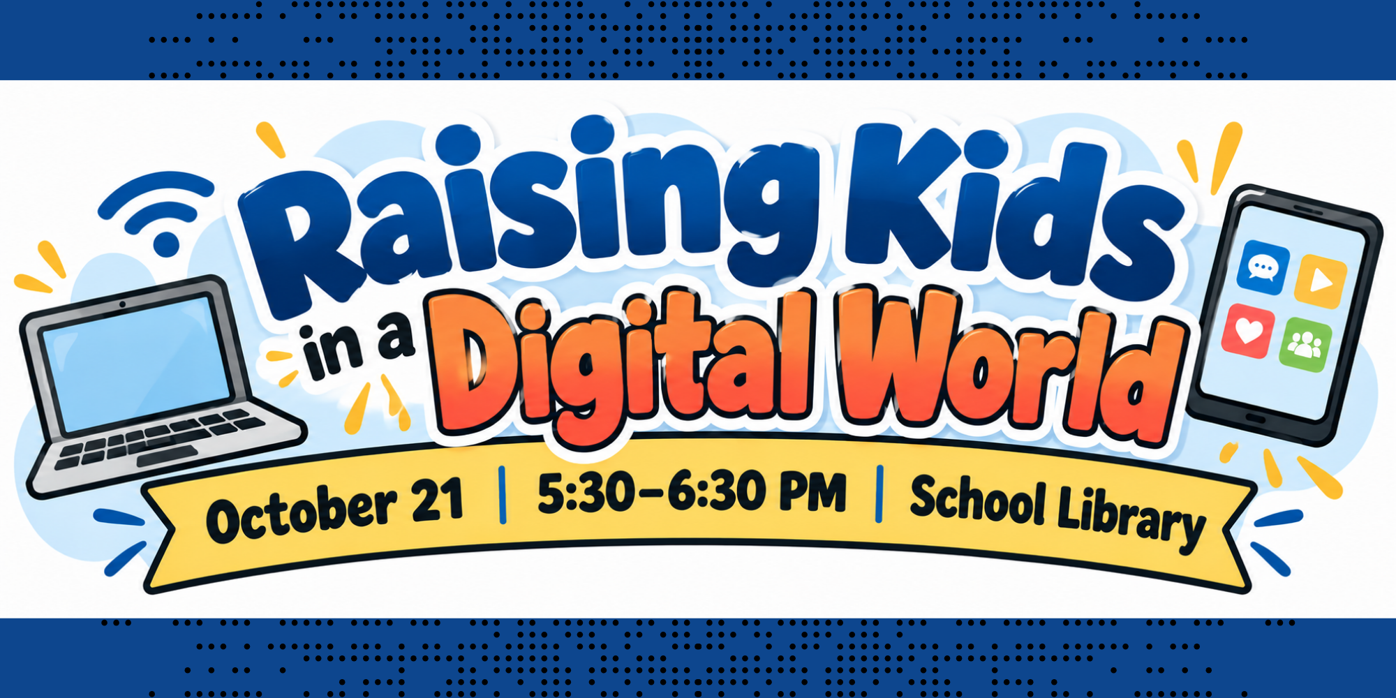 Image with a computer about raising kids in a digital world