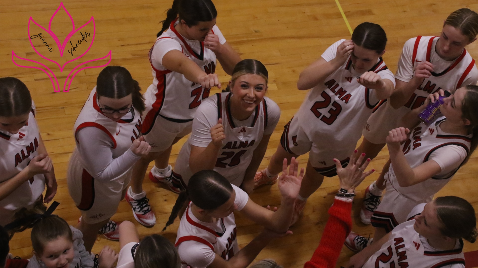 JV Girls Huddle Basketball