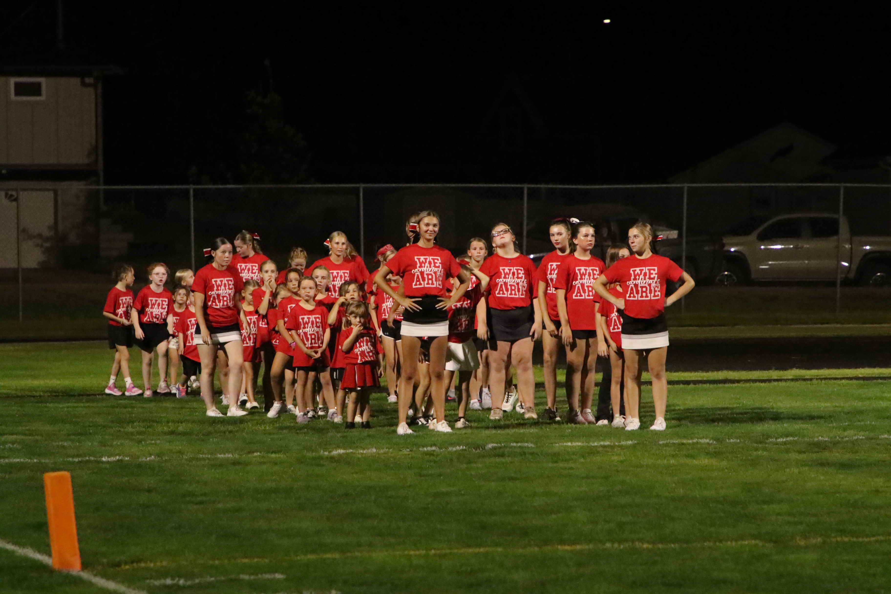 Mini Cheer Camp getting ready to take the field.