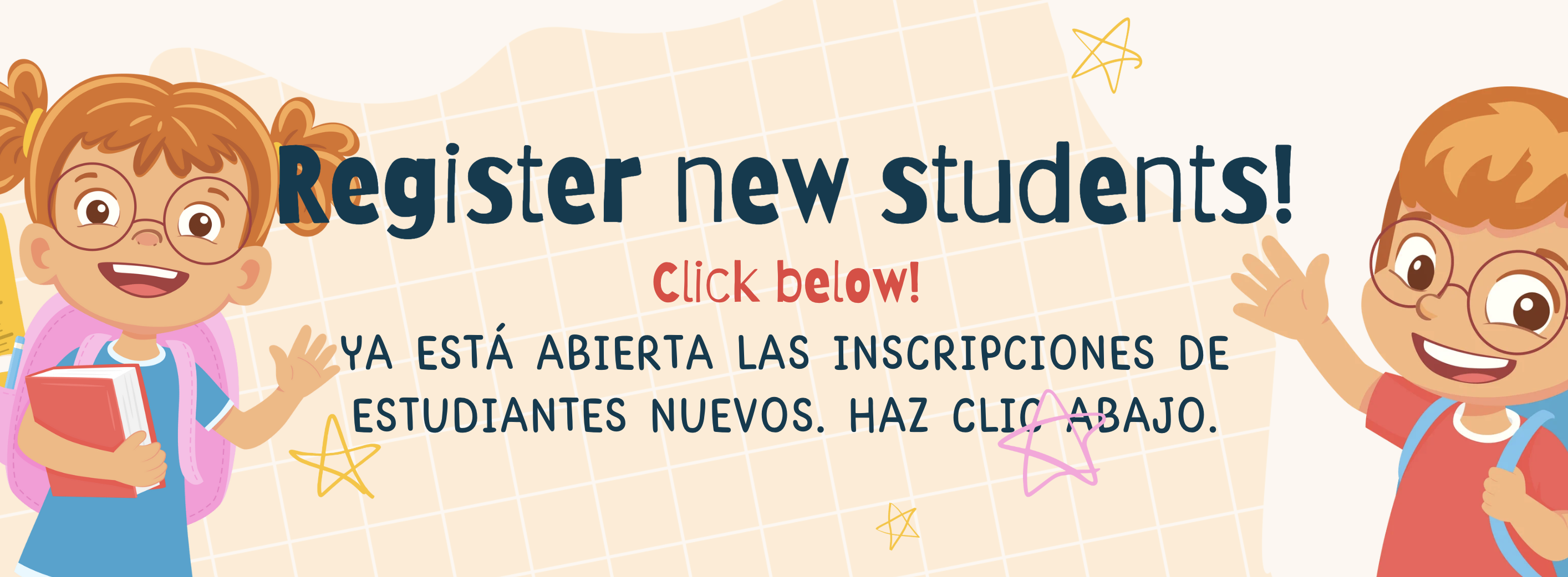 Register new students! Click below.