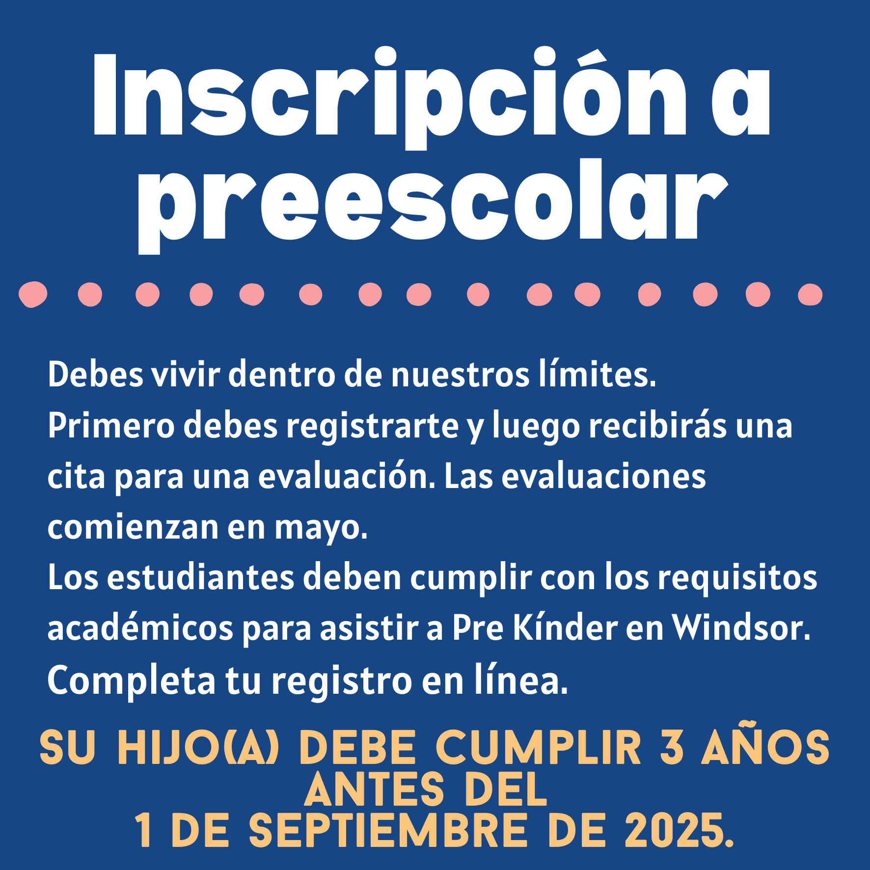 inscripción para preescolar