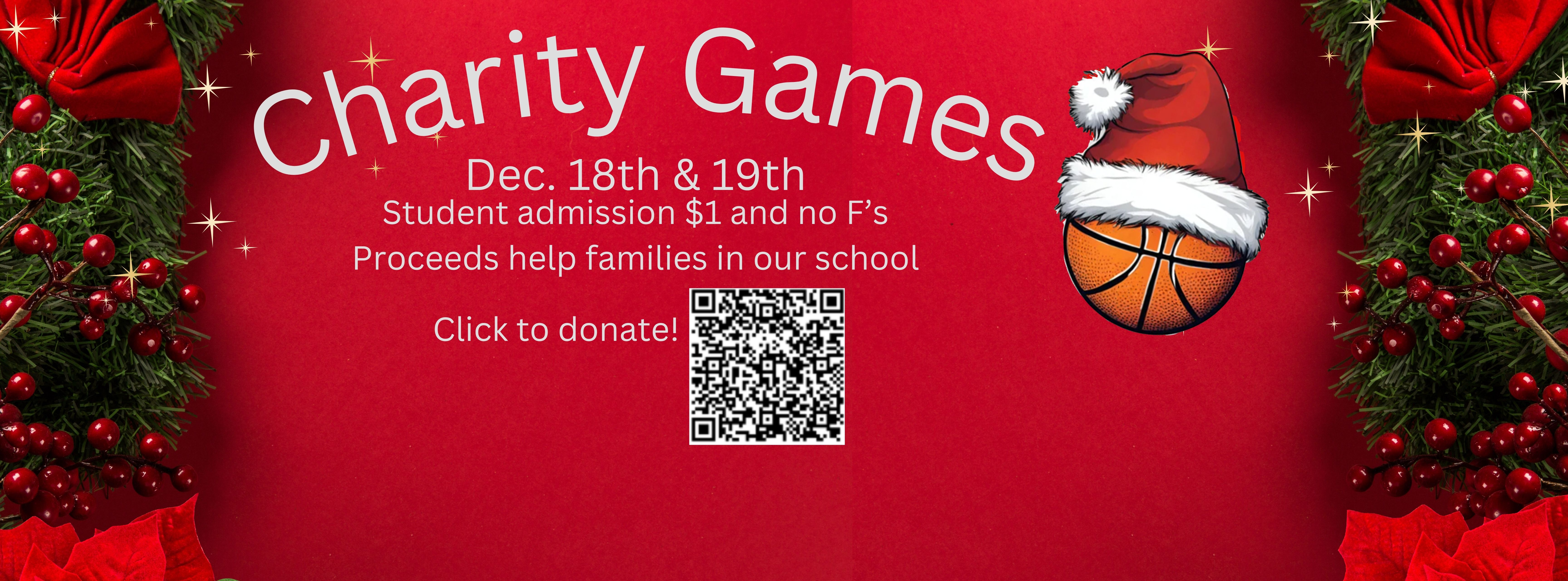 A red background with Christmas decoration and a basketball with a Santa hat