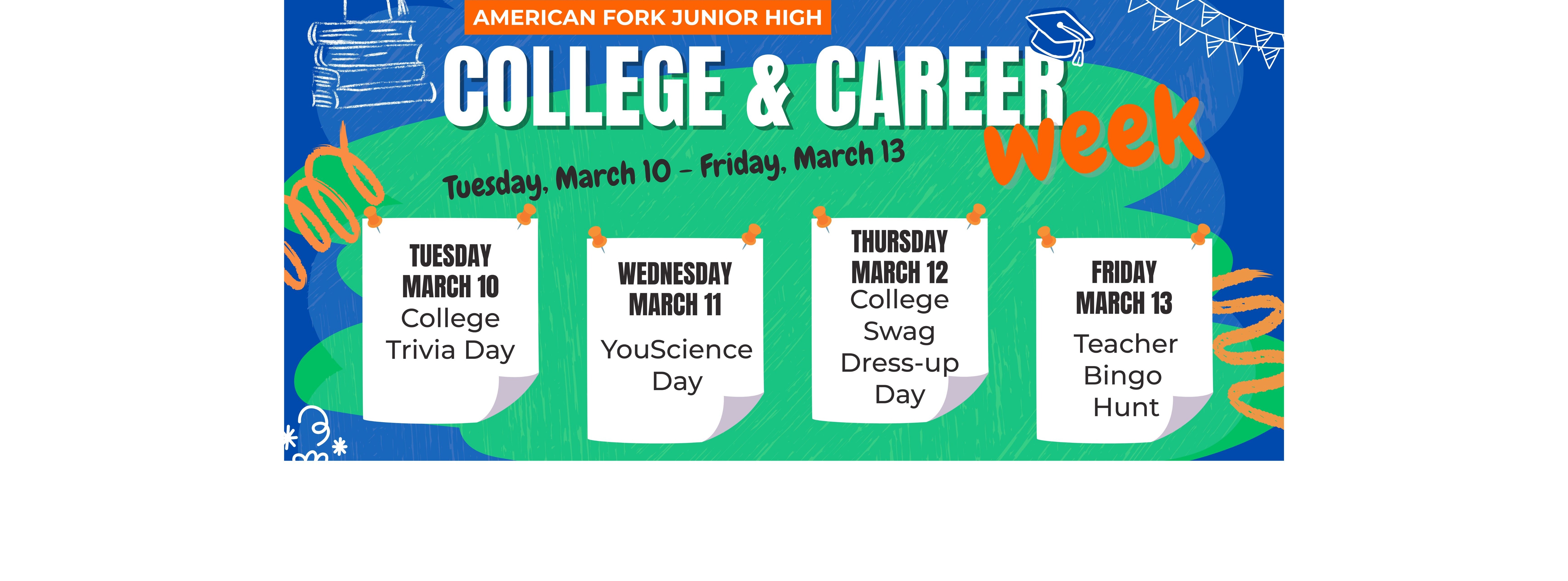 A blue and green background with sticky notes with text