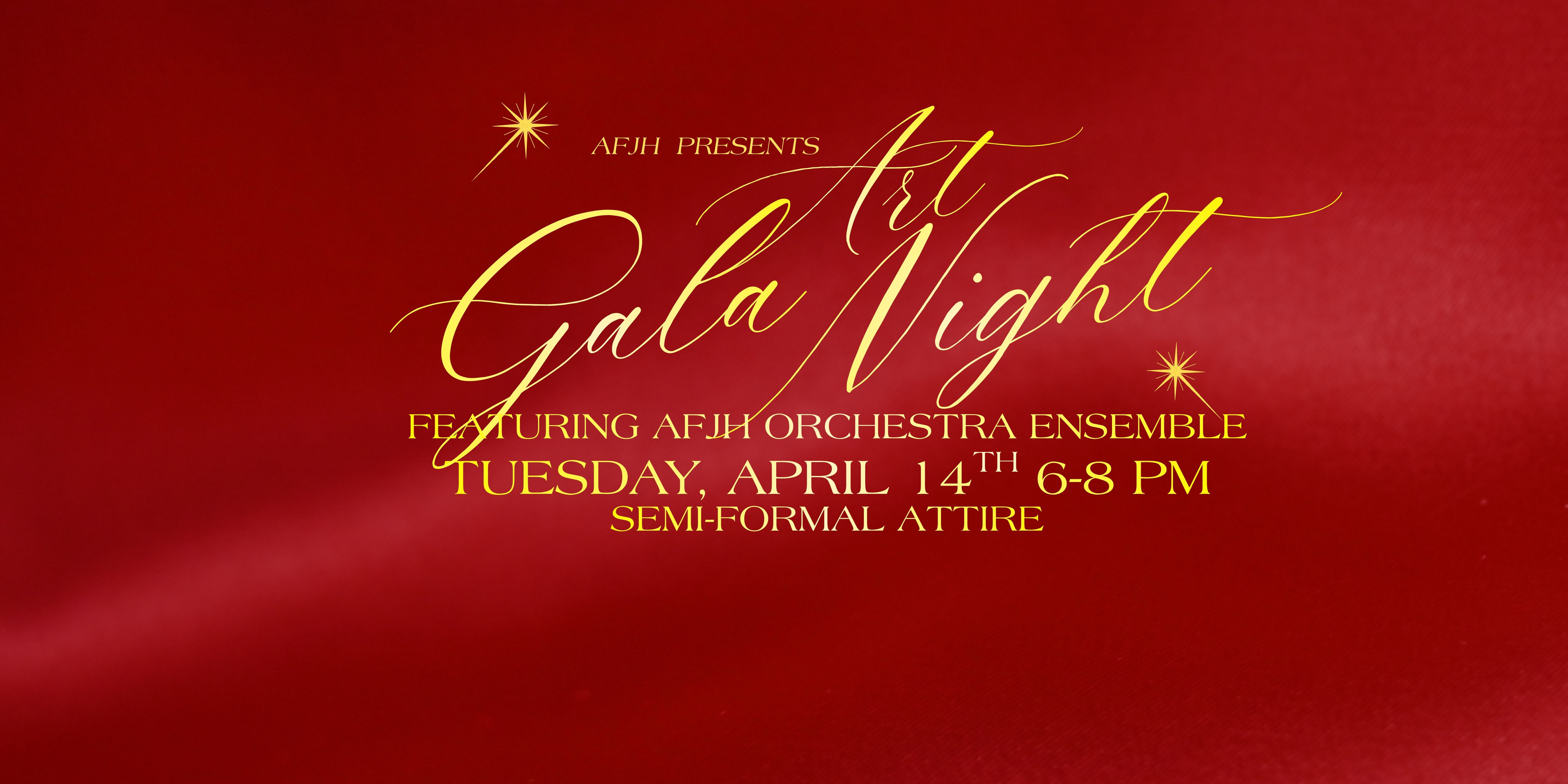 A deep red background with gold lettering