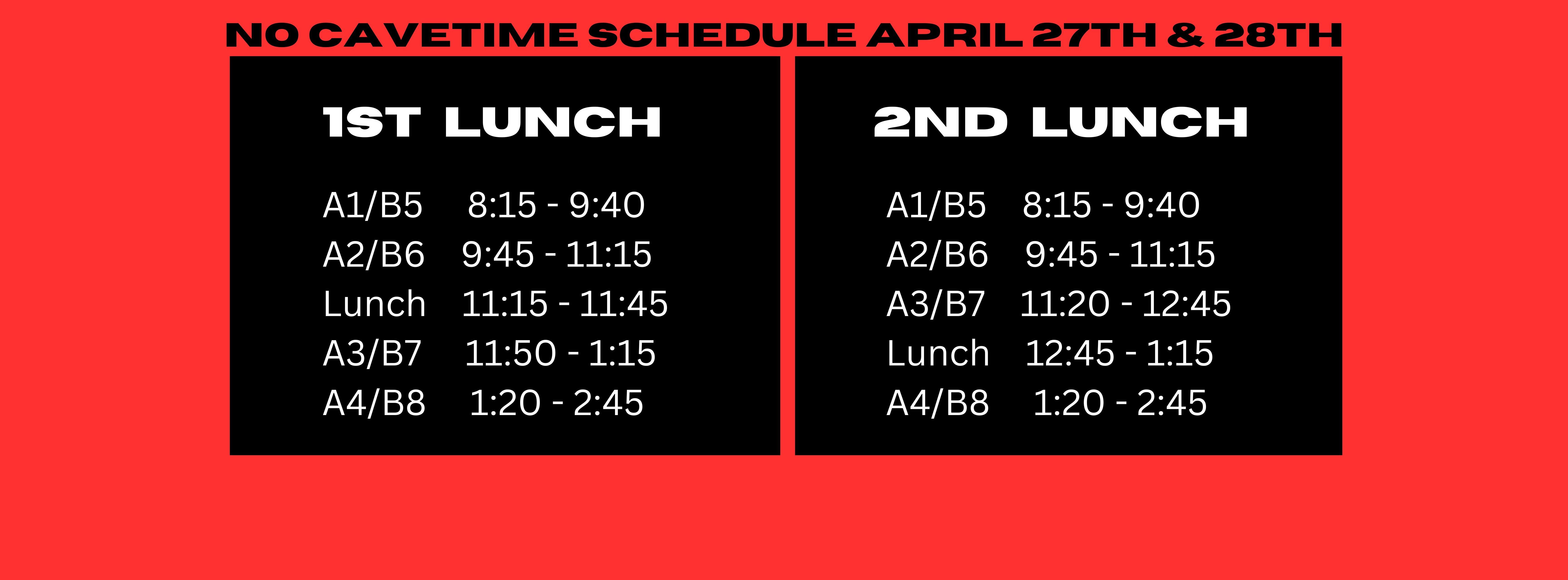 Red frame with black rectangles with white lettering and numbers