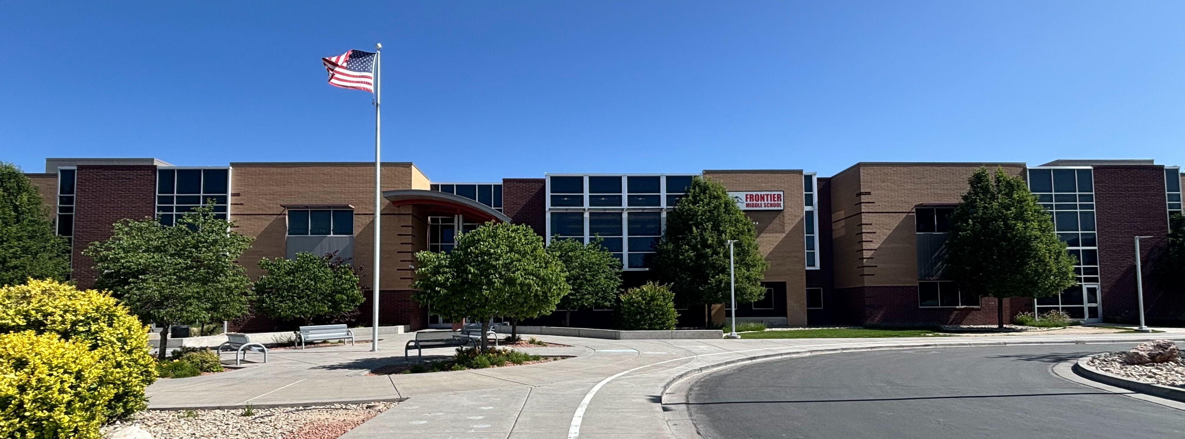 Outside the front of Frontier middle school.