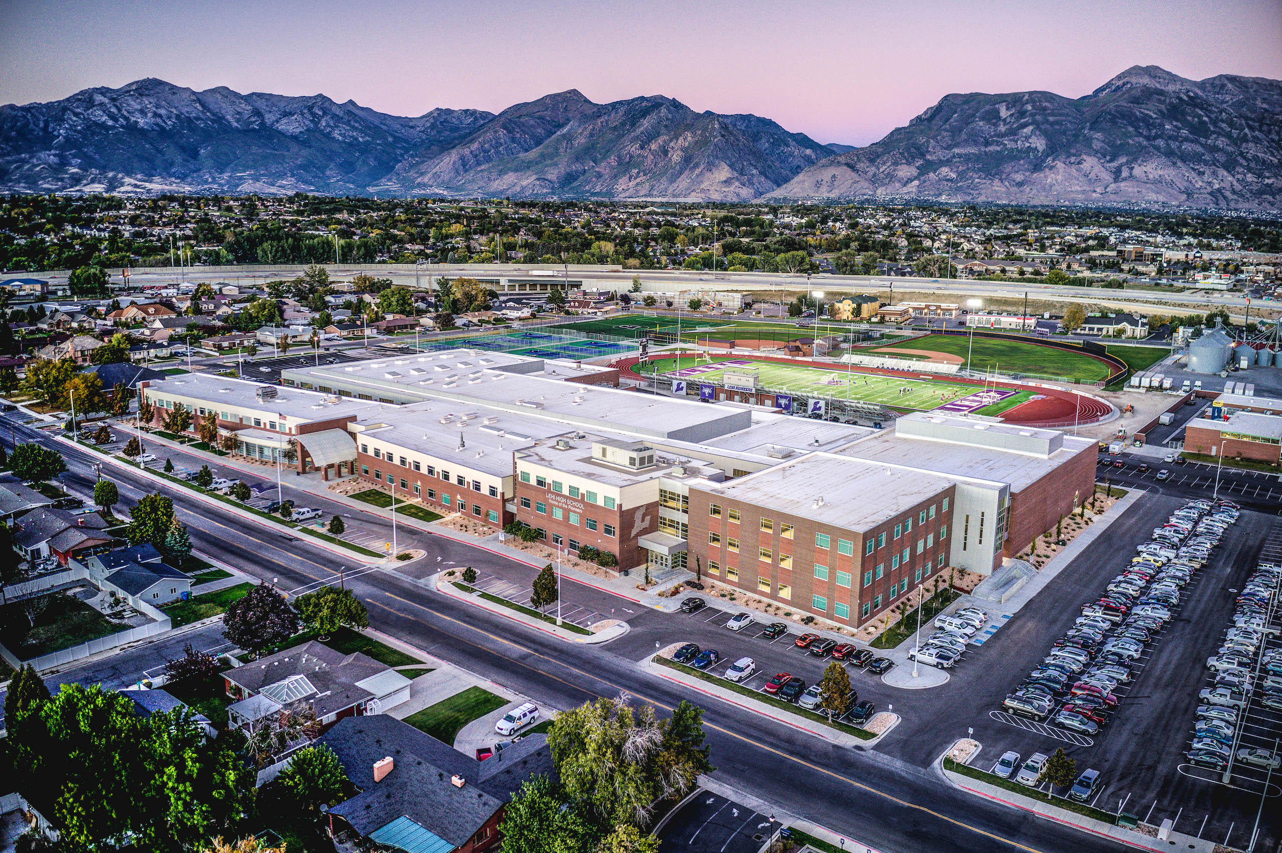 Lehi High Drone Shot