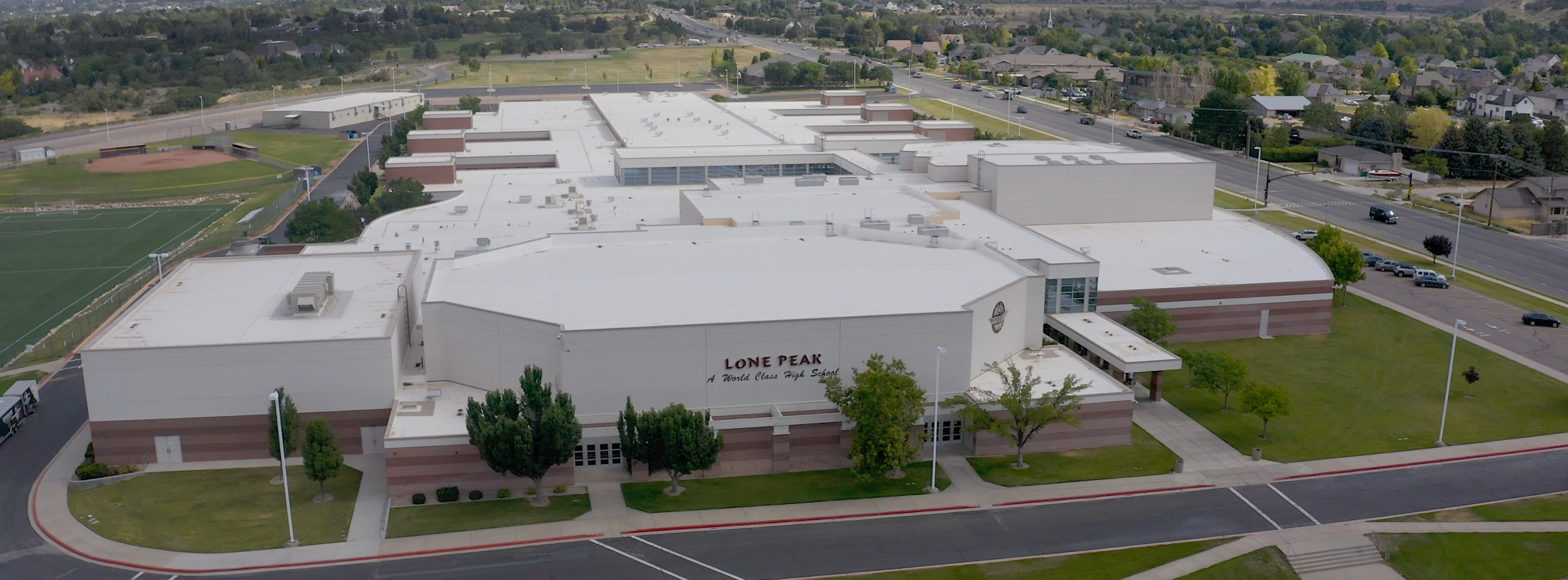 an aerial photo of LPHS from the south side
