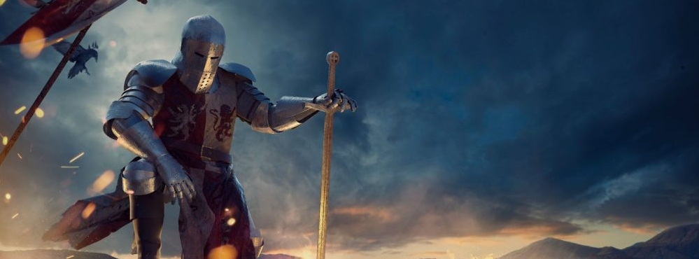 Picture of a knight with sword in the ground