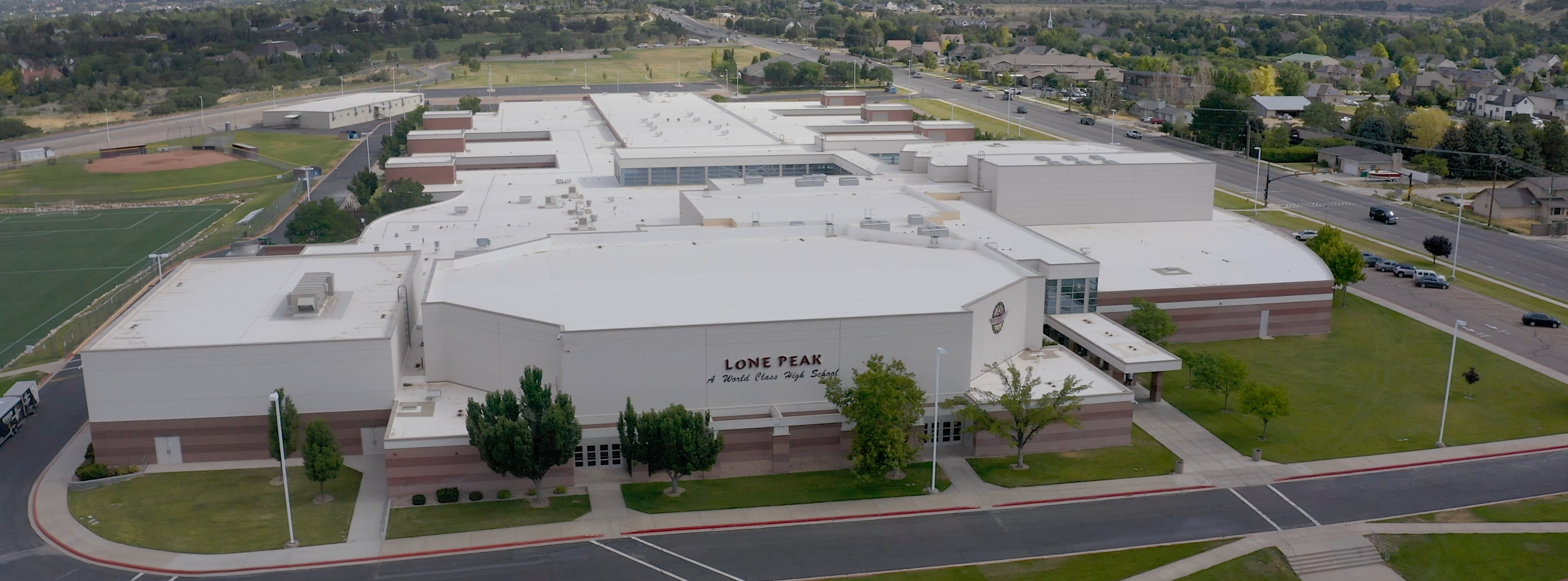 an aerial photo of LPHS from the south side