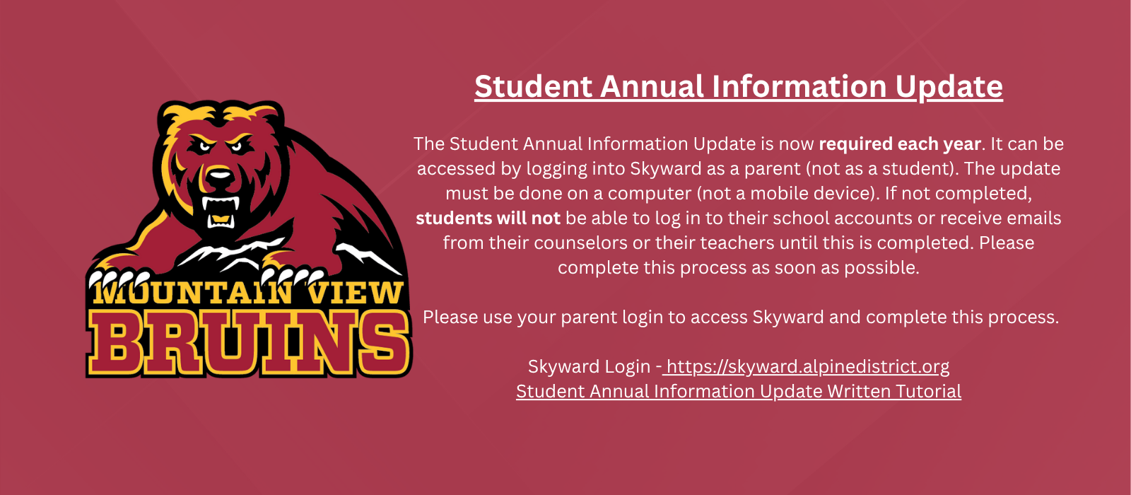Annual Update info English