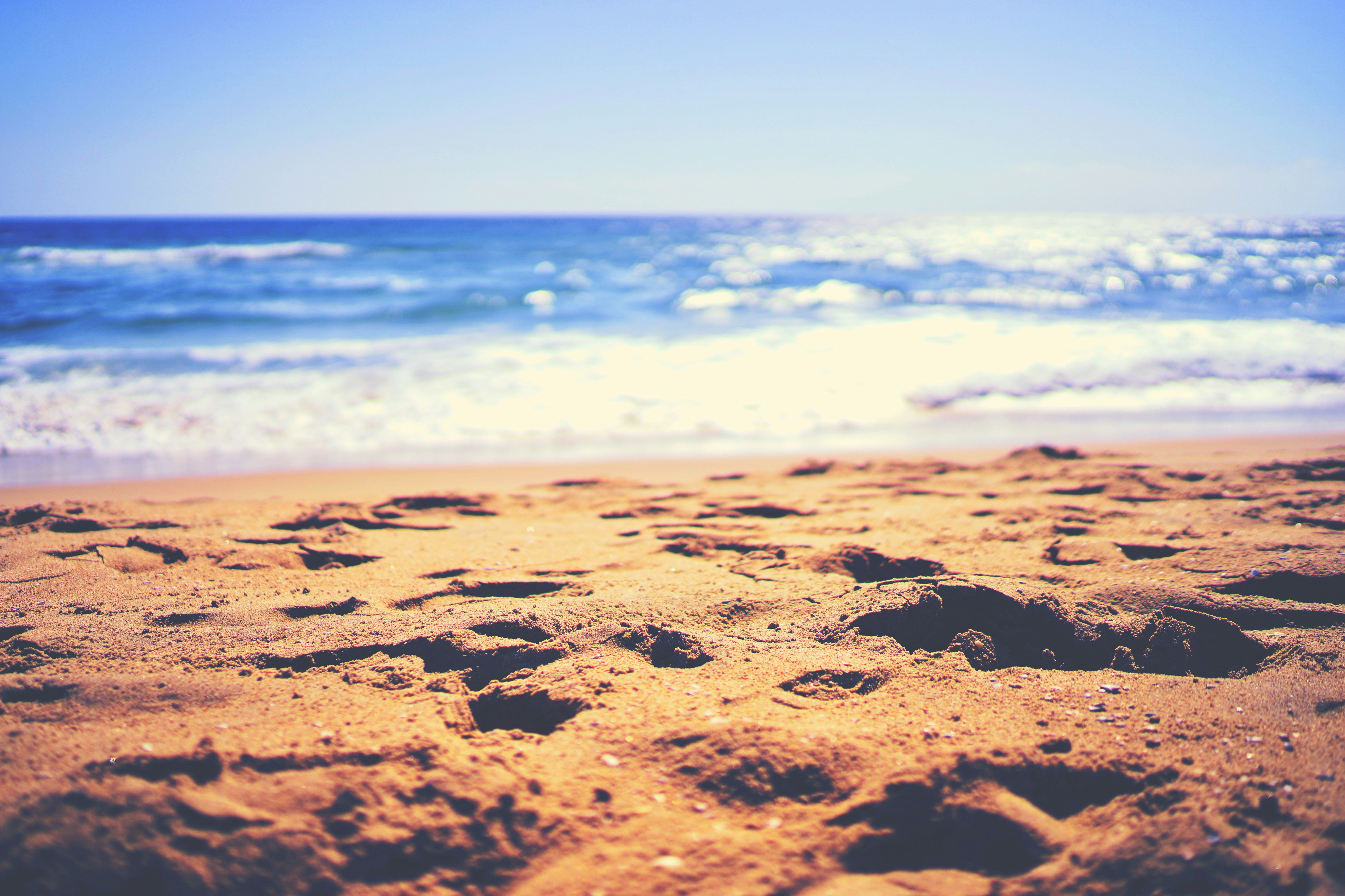 sand and the ocean on a sunny day