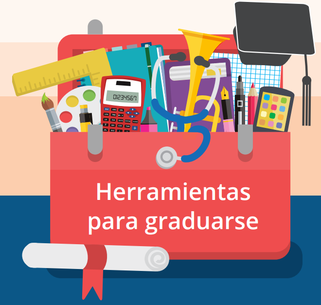 A toolkit featuring graduation items like a cap, diploma, and party supplies, designed for students celebrating their achievement.