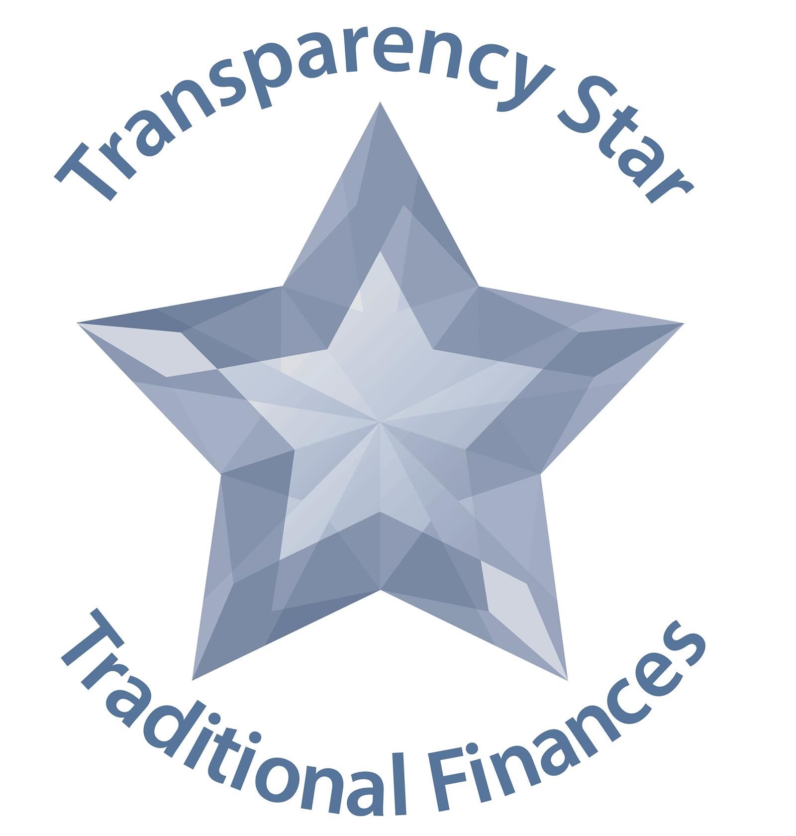 A star symbolizing transparency in traditional finance, representing clarity and trust in financial practices.