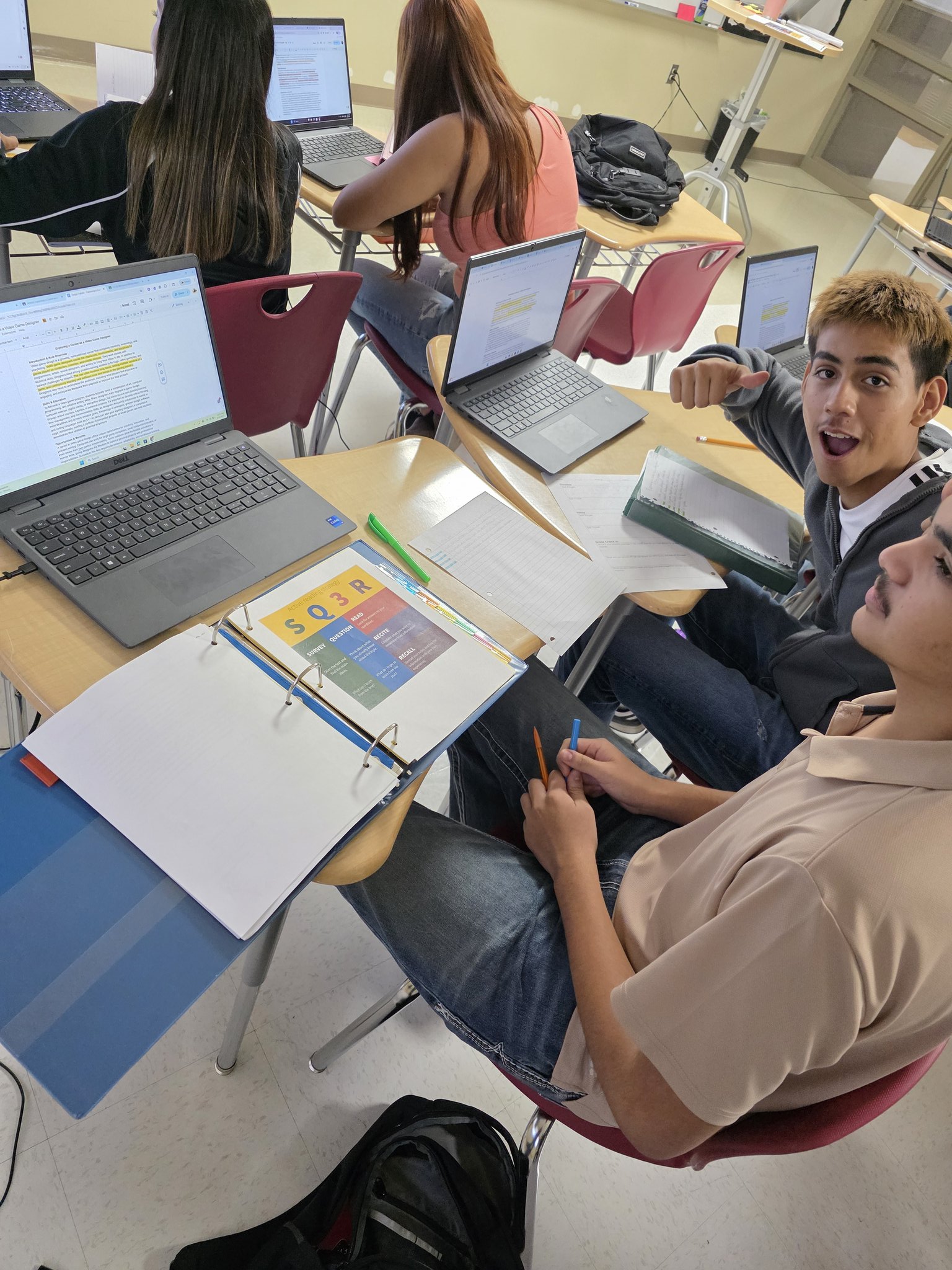Students with laptops