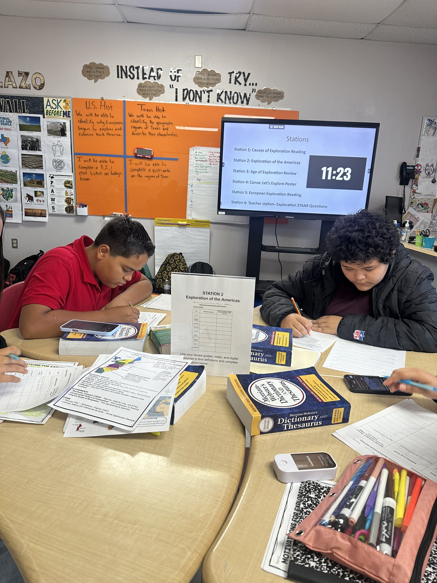 Students writing