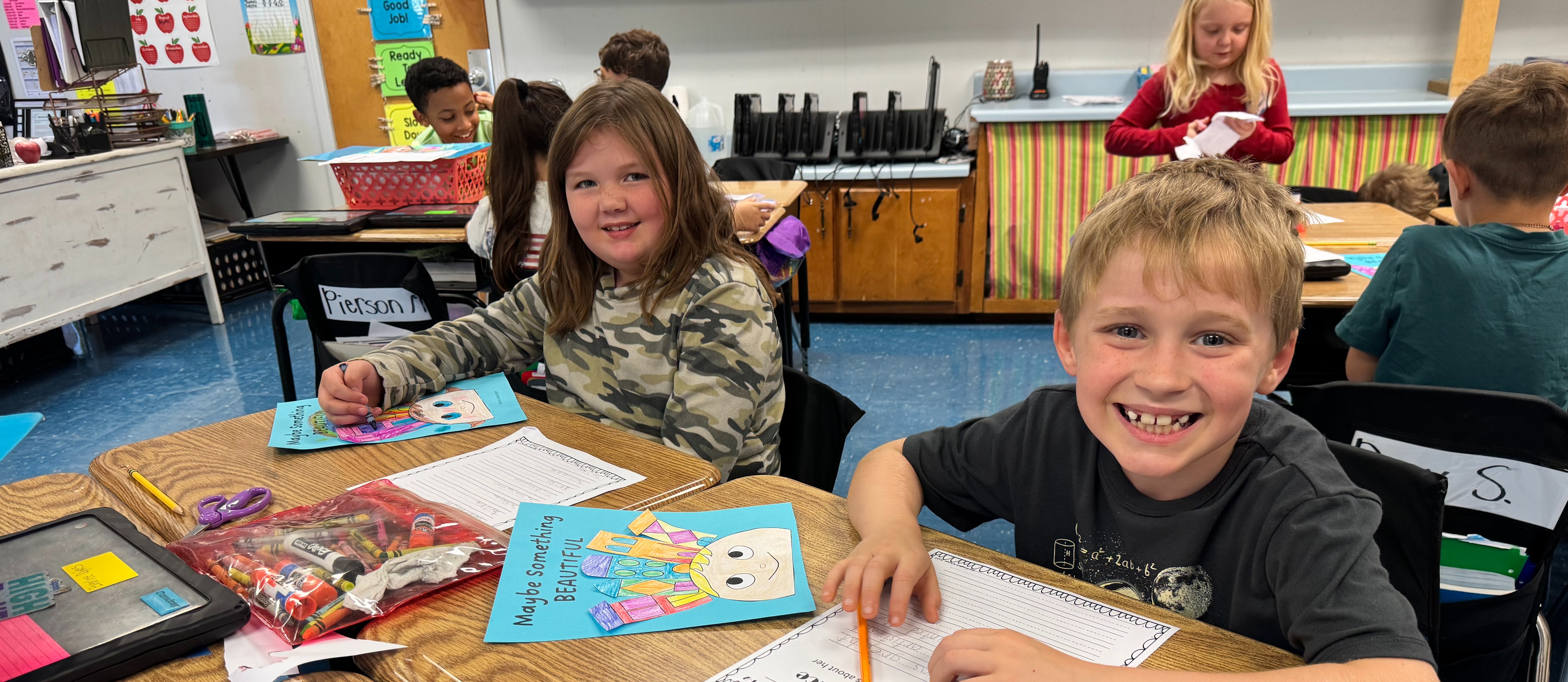 students smiling at camera