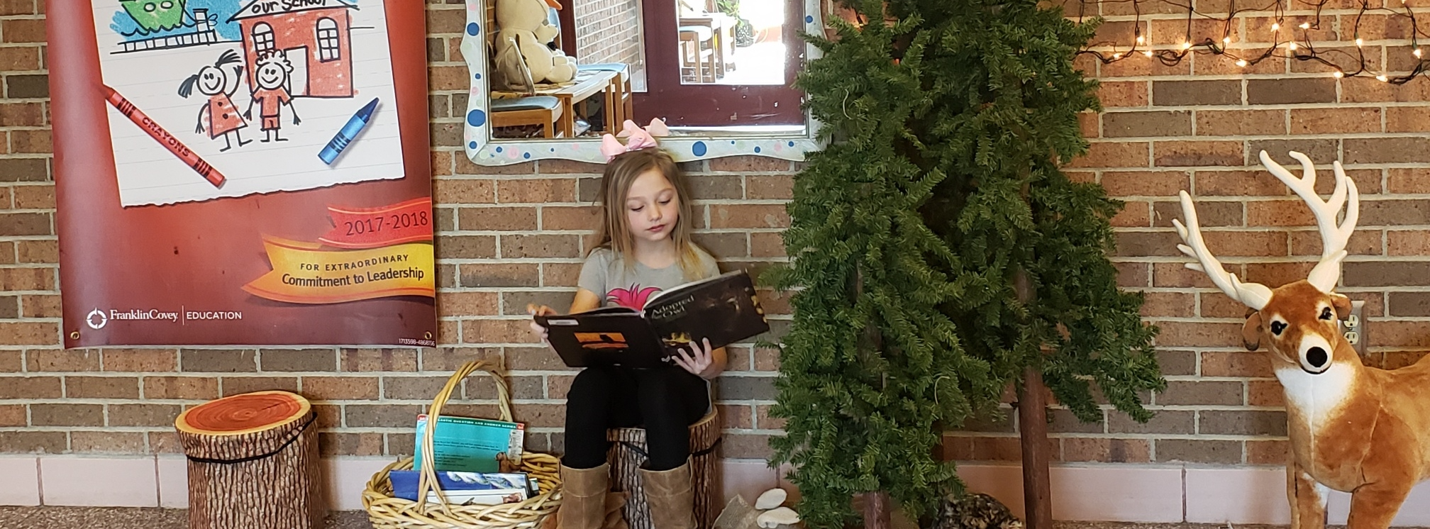 student reading