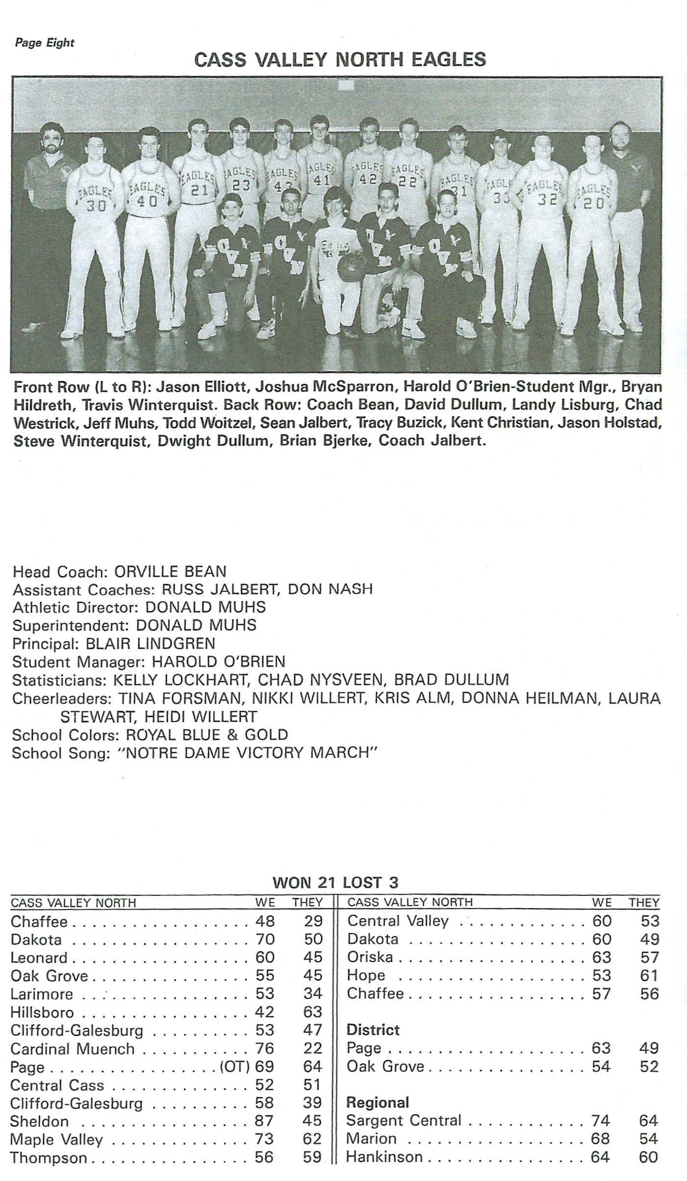 1989 CVN Boys Basketball - Distinguished Team