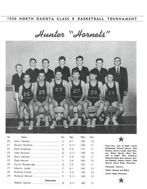 1956 Hunter Hornets Boy's Basketball