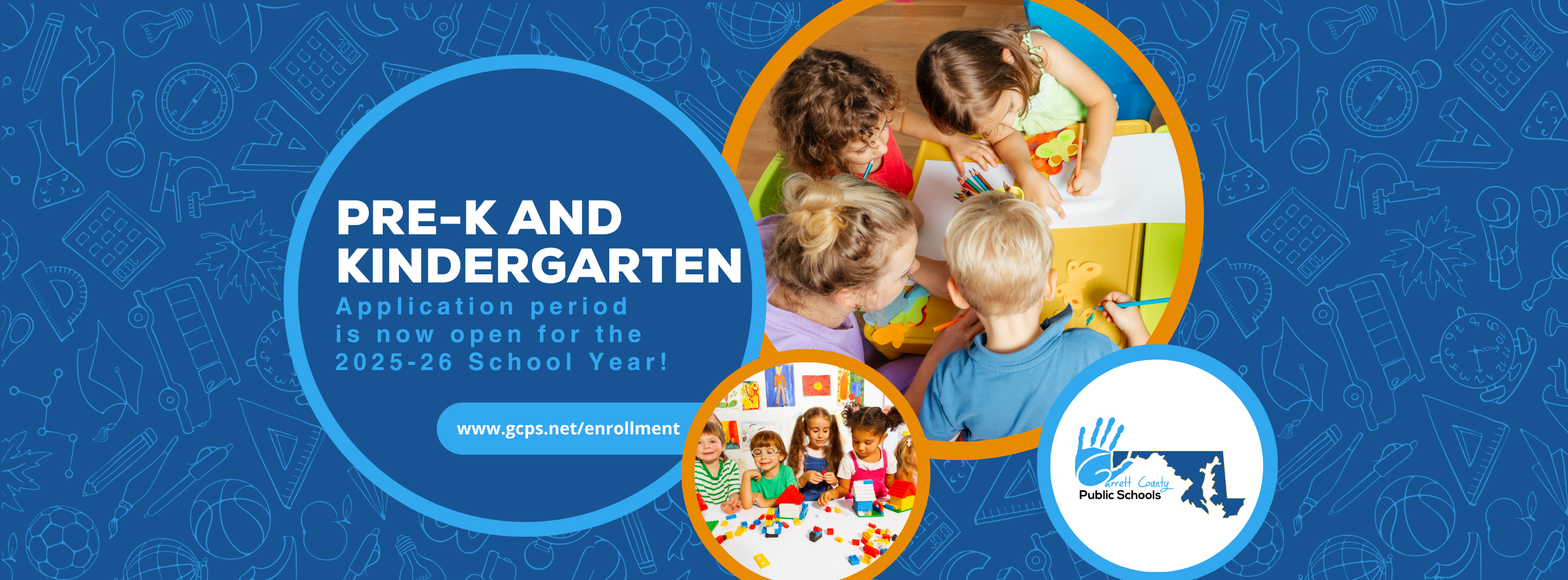 Graphic highlighting the application period for Pre-K and Kindergarten.