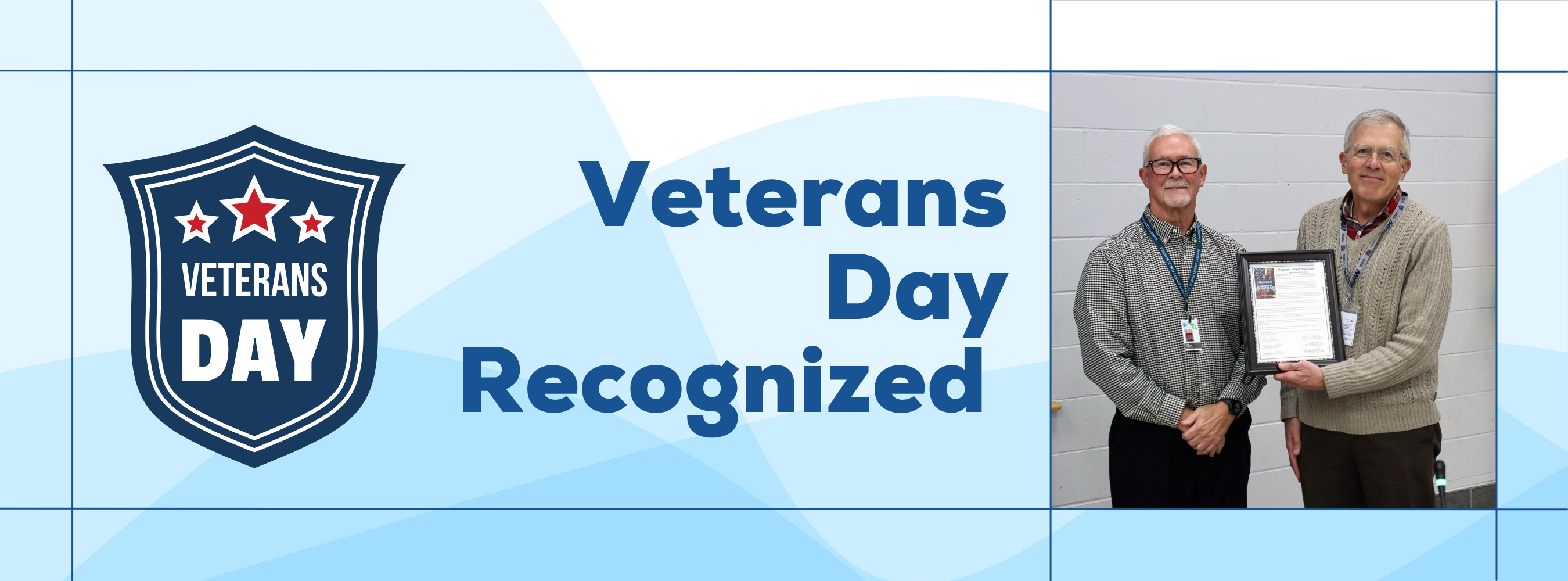 Graphic highlighting the Veterans Day Recognition.