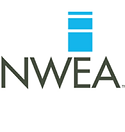 Logo of the New West Education Association featuring a stylized book and graduation cap, symbolizing education and learning.