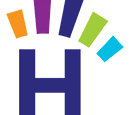 Colorful squares forming the letter 'H' logo, showcasing a vibrant and modern design.