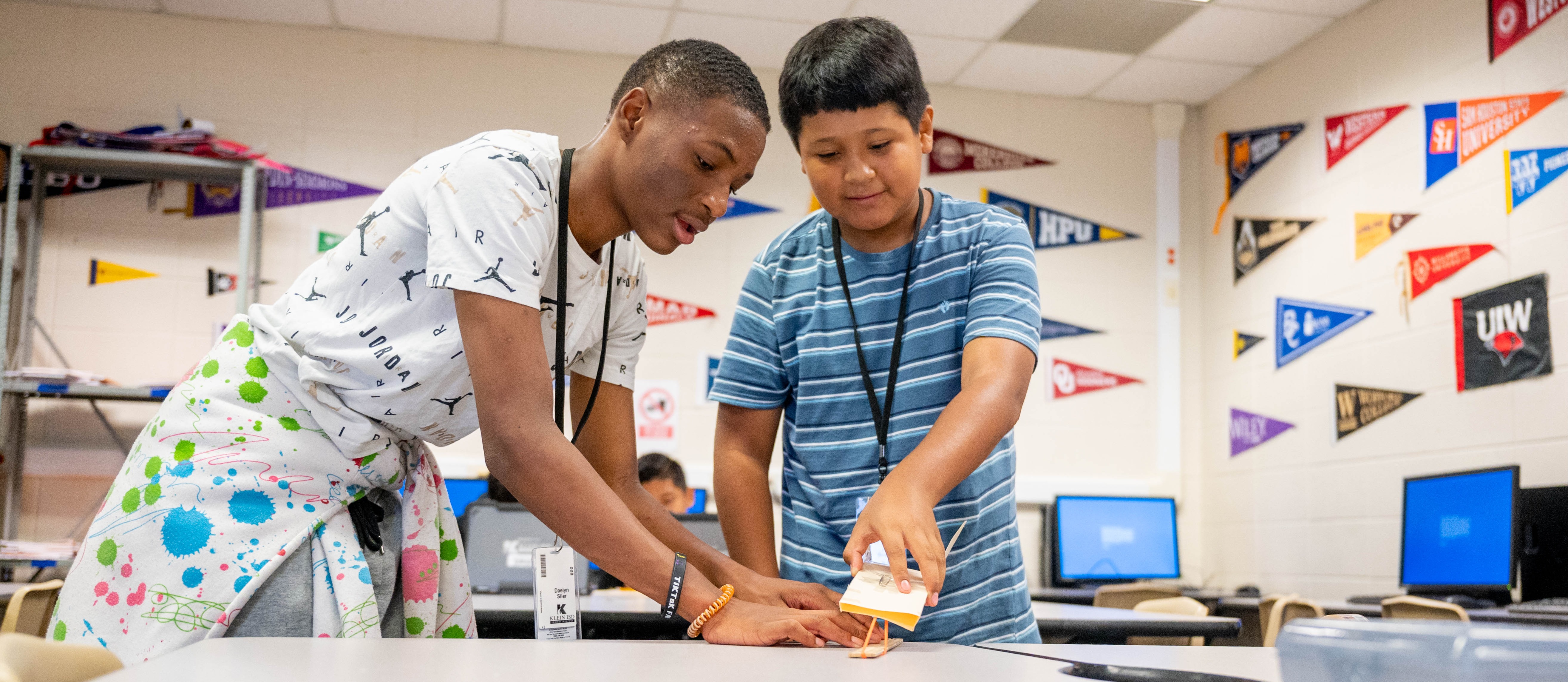 Klein Intermediate students  working on a class project
