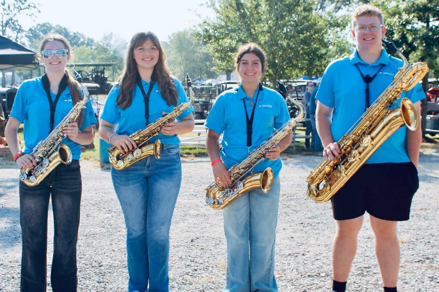 The New Saxophone Quartet plays Star Spangled Banner at Pinckneyville thresherman's 2025