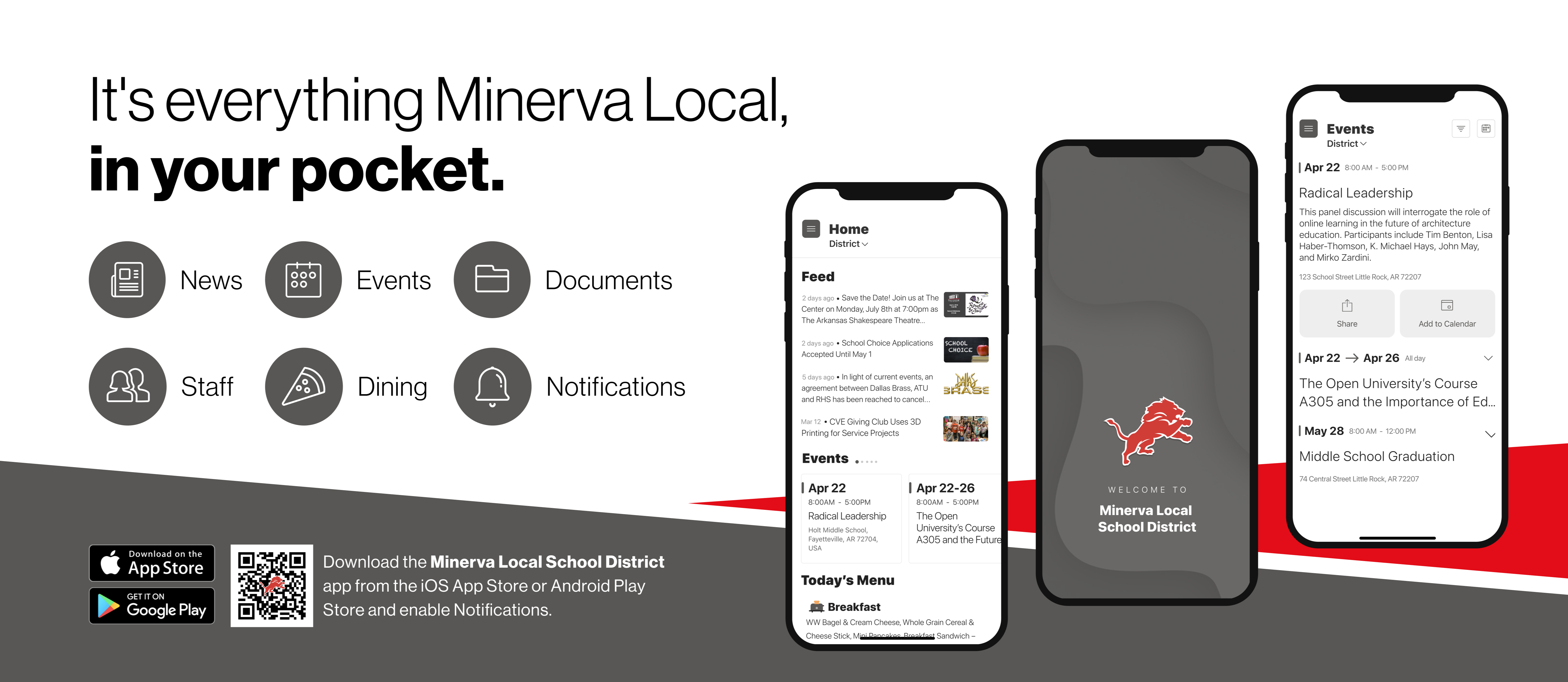 It's everything Minerva Local, in your pocket. Download the Minerva Local School District app from the ios App Store or Android Play Store and enable notifications. 