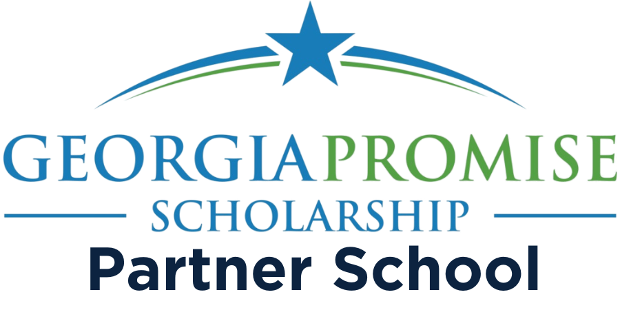 Logo for the Georgia Promise Scholarship, featuring the text 'GEORGIA PROMISE SCHOLARSHIP' and 'Partner School' with a star above and a curved line below.