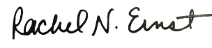 A handwritten signature that reads 'Rachel N. Ernst'.