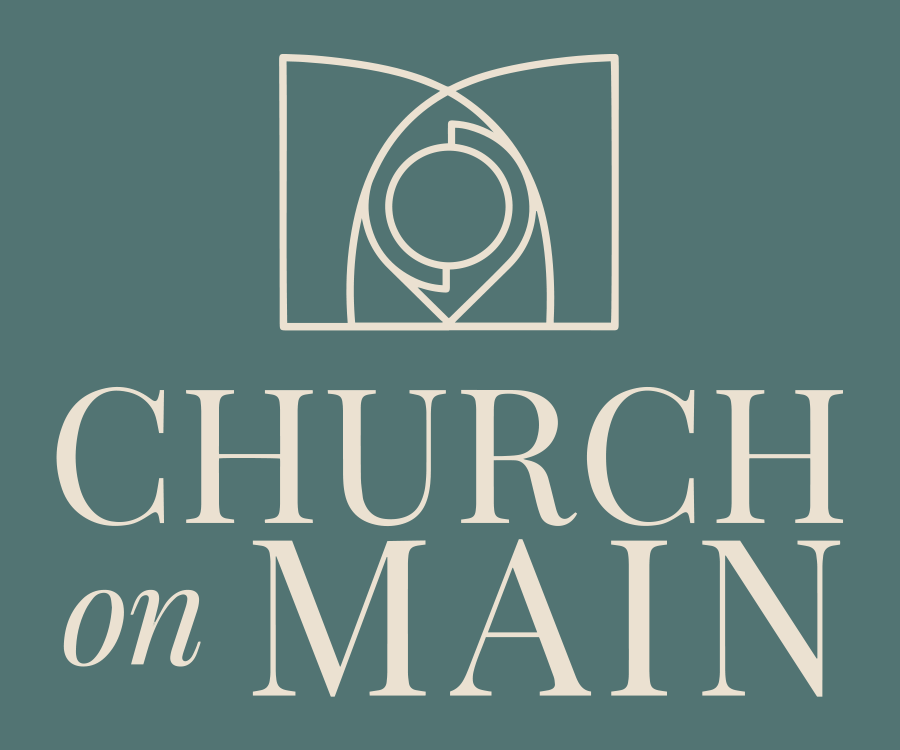 A logo featuring the words 'CHURCH on MAIN' in a modern font, accompanied by a stylized graphic above it.
