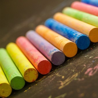 Photo of colorful chalk sticks.