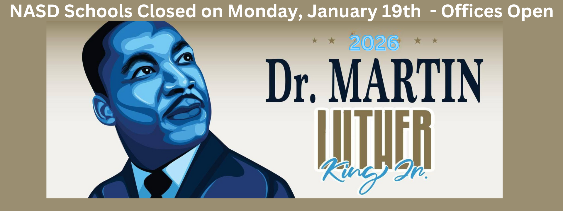 Image of Martin Luther King Jr announcing school closed